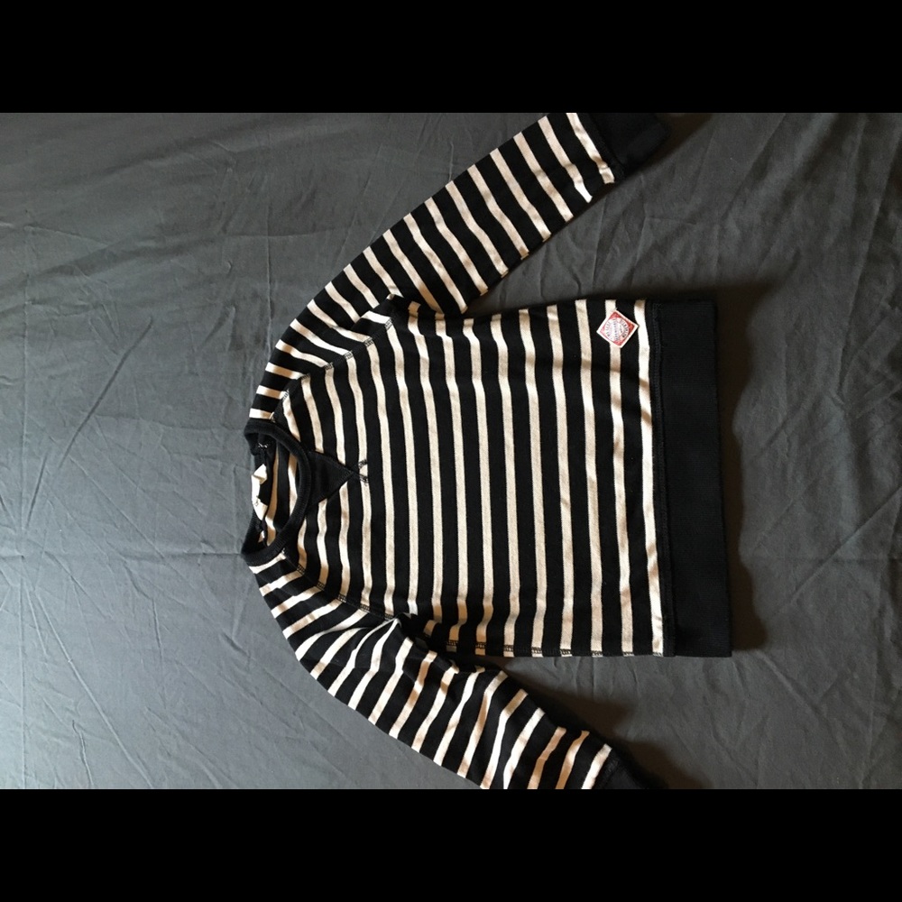 Feeling French, Black and white stipe sweatshirt